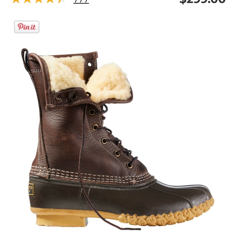 LL BEAN shearling lined 10” boots